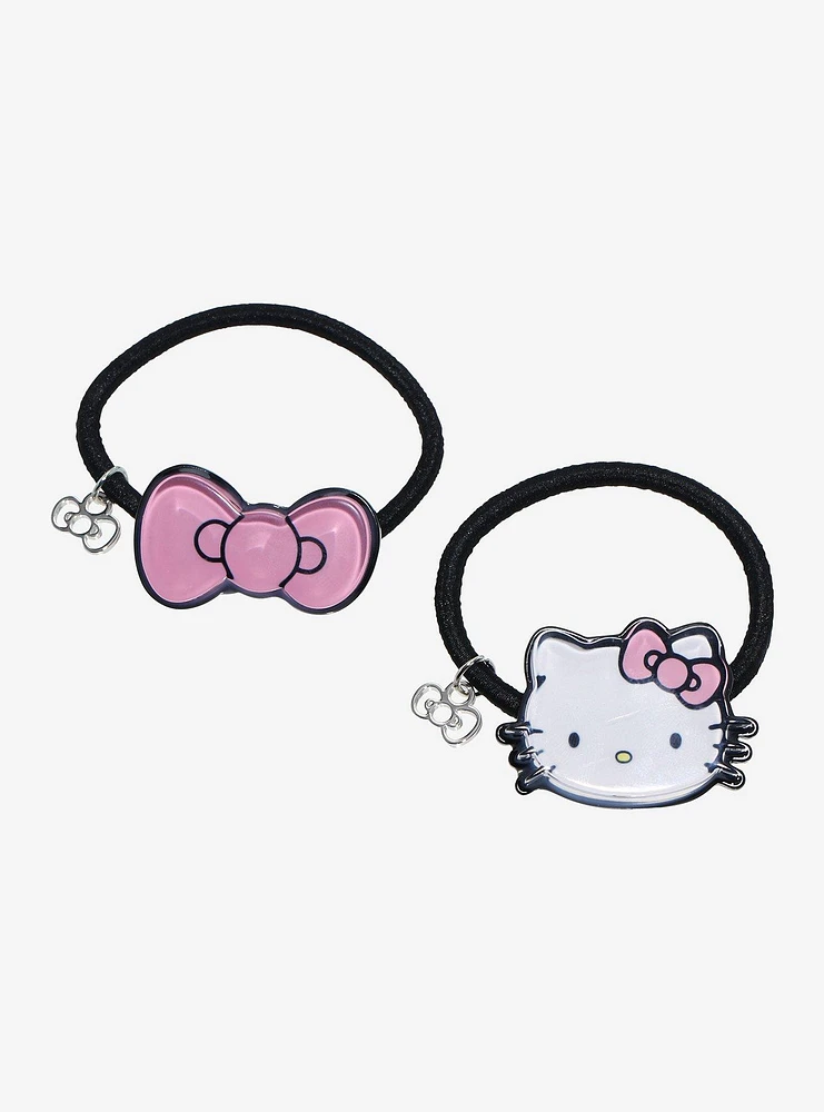 Hello Kitty Bow Charm Hair Tie Set