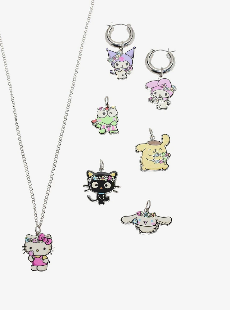 Hello Kitty And Friends Charm Necklace & Earring  Set