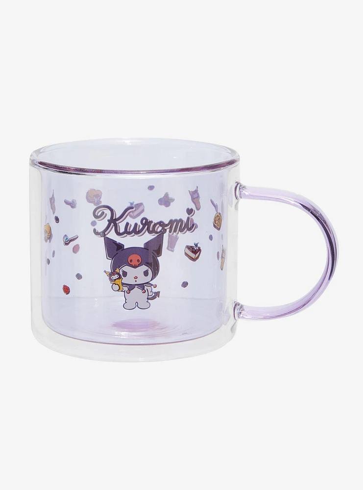 Kuromi Double Wall Glass Mug