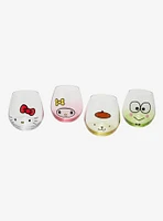 Hello Kitty And Friend Faces Glass Cup Set