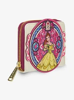 Loungefly Disney Beauty and the Beast Belle Stained Glass Portrait Small Zip Wallet - BoxLunch Exclusive
