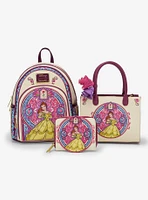 Loungefly Disney Beauty and the Beast Belle Stained Glass Portrait Small Zip Wallet - BoxLunch Exclusive