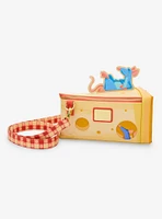 Loungefly Disney Pixar Ratatouille Remy & Emile Cheese Wedge  Figural Crossbody Bag
