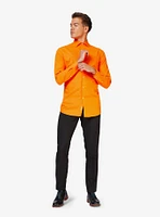 Orange Long Sleeve Button-Up Shirt