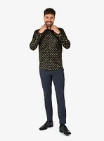 Shiny Polka Star Long Sleeve Button-Up Shirt