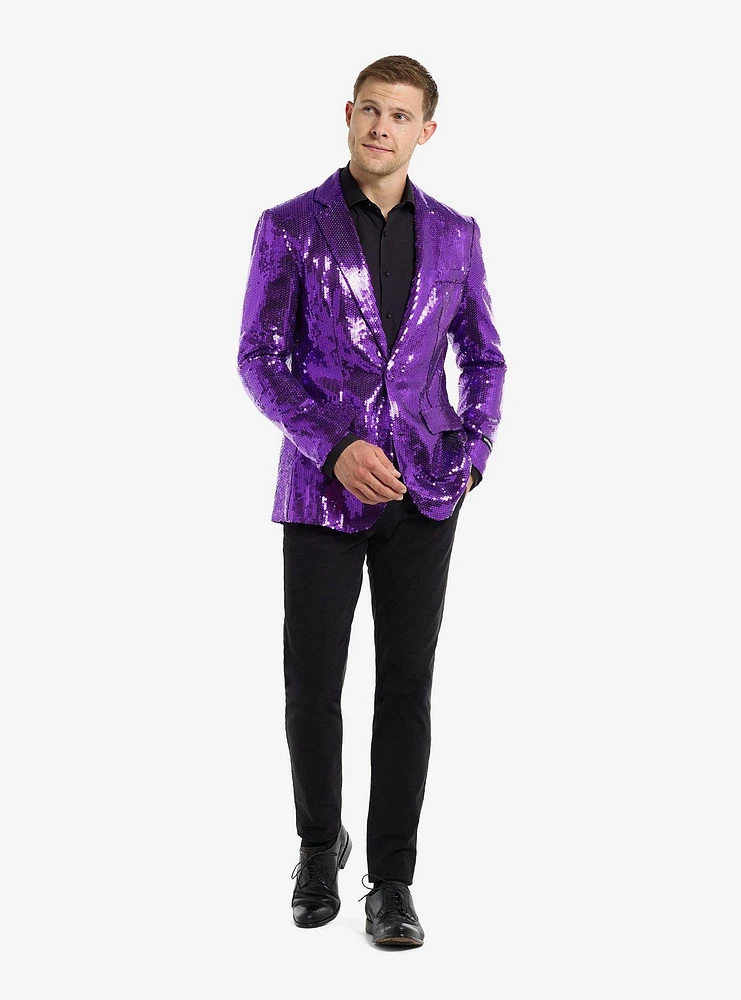 Sequins Purple Blazer