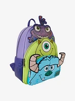 Loungefly Disney Pixar Monsters, Inc. Sulley, Mike, & Randall Triple Pocket Mini Backpack