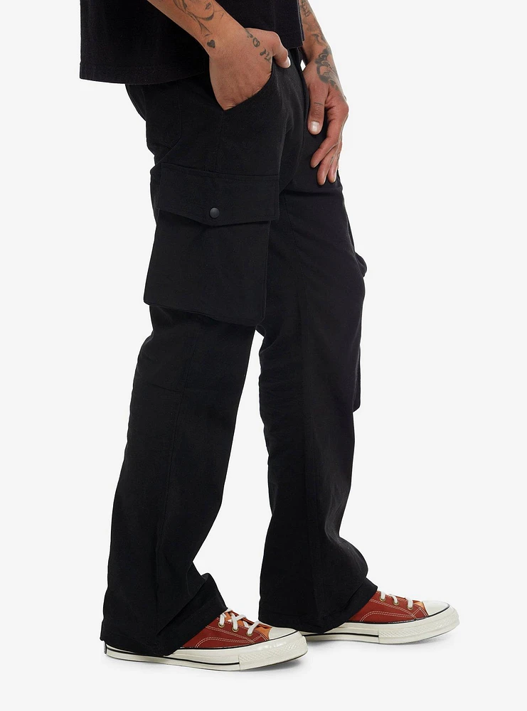 Black Snap Pocket Cargo Pants