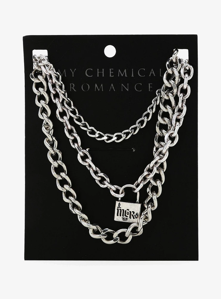 My Chemical Romance Padlock Chain Necklace Set