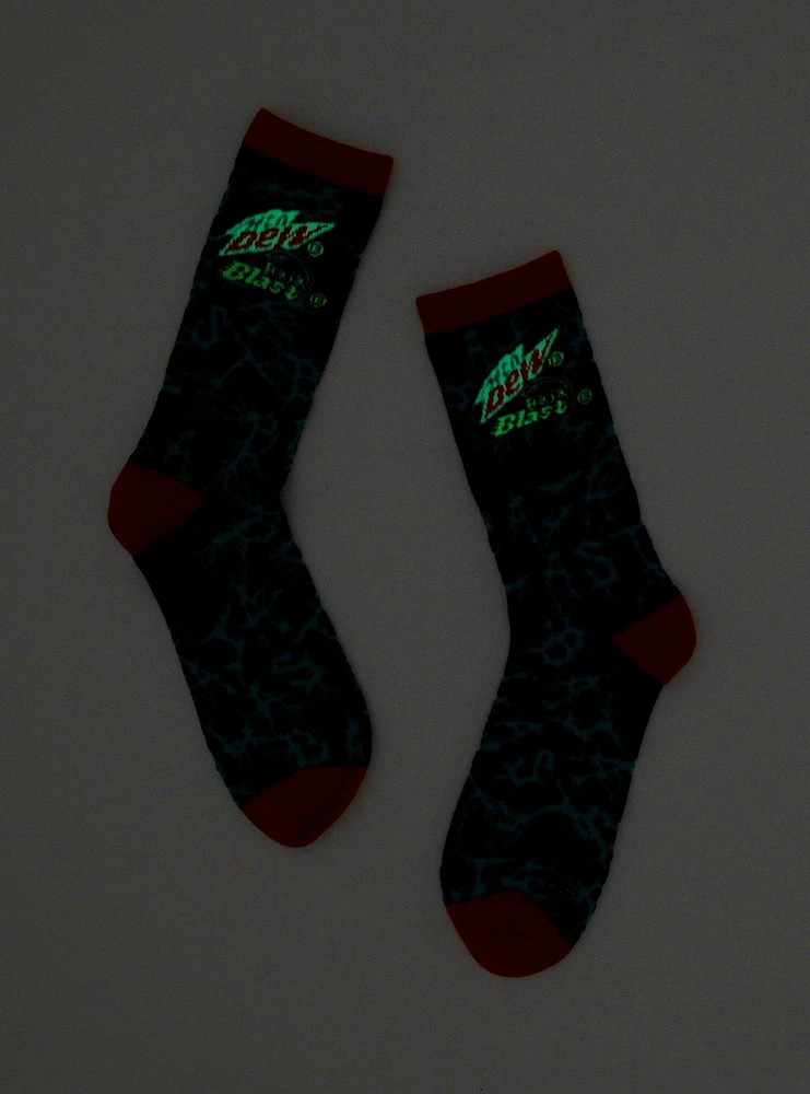 Mountain Dew Baja Blast Glow-In-The-Dark Crew Socks