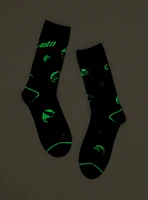 Mountain Dew Pitch Black Glow-In-The-Dark Crew Socks