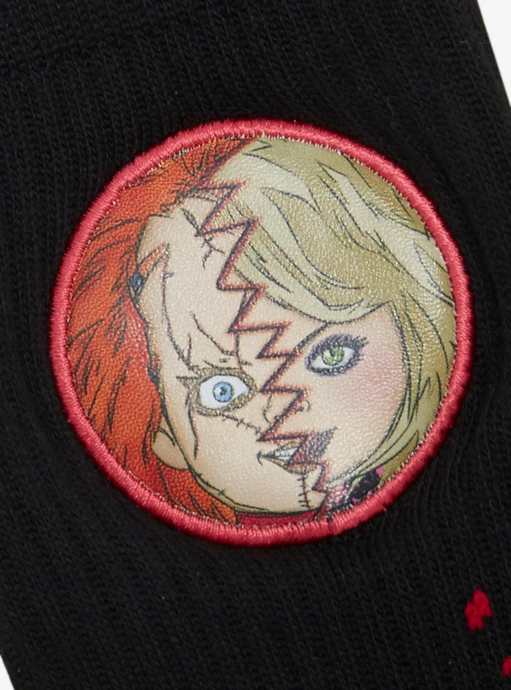 Chucky Tiffany Split Patch Blood Splatter Crew Socks