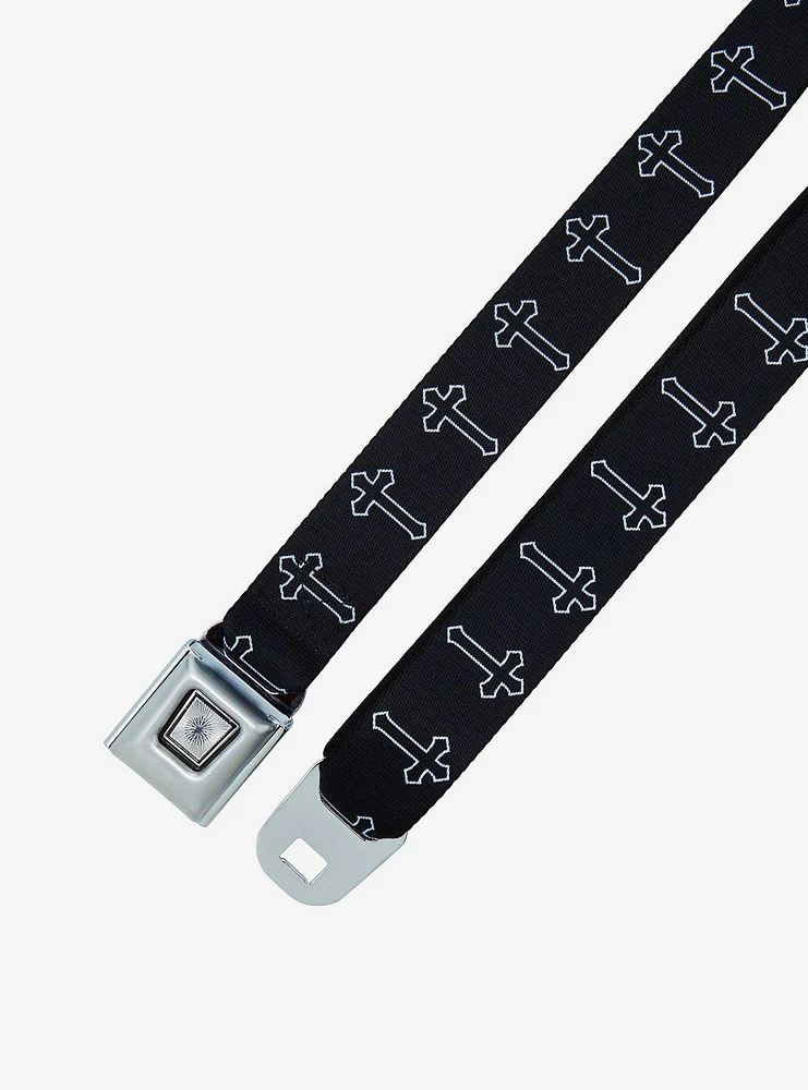 Black & White Cross Seatbelt Belt