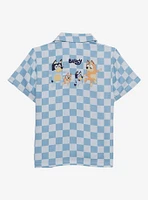 Bluey Heeler Family Checkered Toddler Button Up