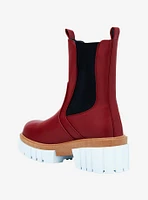 Yoki Burgundy Chelsea Boots