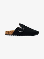 Yoki Black Faux Suede Clogs