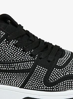 Yoki Black & Silver Rhinestone Hunter Sneakers