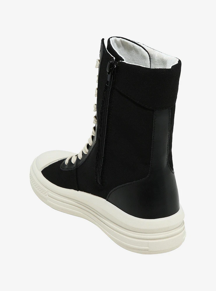 Yoki Black & White Star Wilder Hi-Top Sneakers