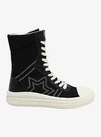 Yoki Black & White Star Wilder Hi-Top Sneakers