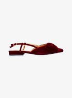 Chinese Laundry Burgundy Velvet Bow Flats