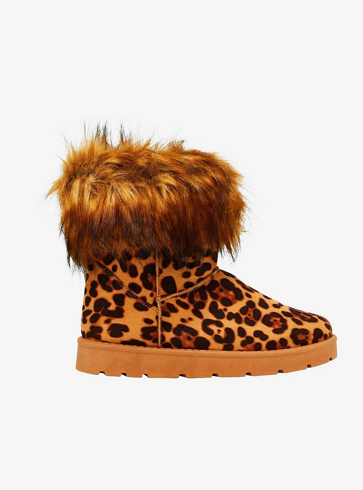 Dirty Laundry Leopard Fuzzy Boots