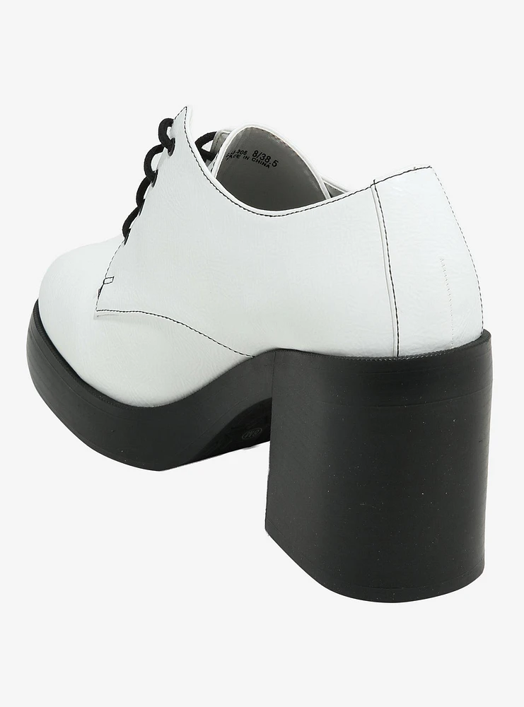 Dirty Laundry White Gatsby Oxford Heels