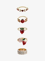 Sweet Society Floral Strawberry Ring Set