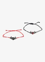 Bat Wing Heart Best Friend Cord Bracelet Set