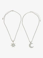 Cosmic Aura Opal Sun & Moon Best Friend Necklace Set