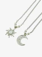 Cosmic Aura Opal Sun & Moon Best Friend Necklace Set