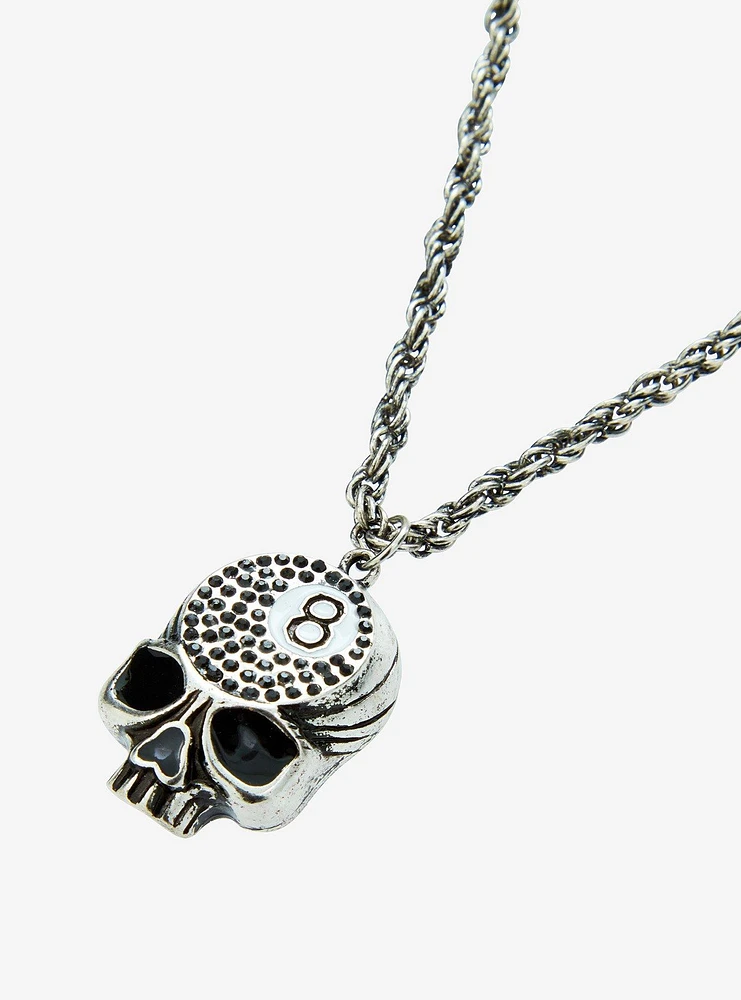 Skull 8 Ball Bling Necklace