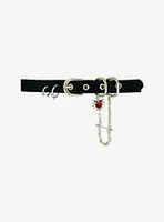 Faux Leather Spike Heart Pierced Choker