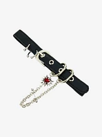 Faux Leather Spike Heart Pierced Choker