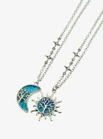 Cosmic Aura Tree Of Life Celestial Best Friend Necklace Set