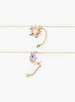 Cosmic Aura Opal Gem Moon Sun Best Friend Necklace Set