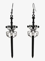 Black Sword Spider Drop Earrings