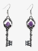 Thorn & Fable Crystal Key Drop Earrings