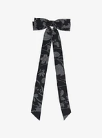 Cosmic Aura Black Floral Hair Bow