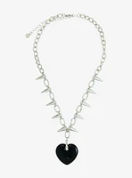 Black Heart Spike Chain Necklace