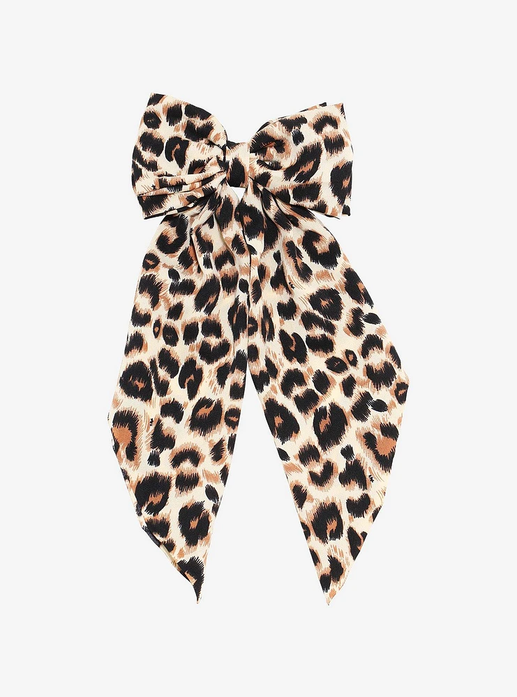 Leopard Hair Bow