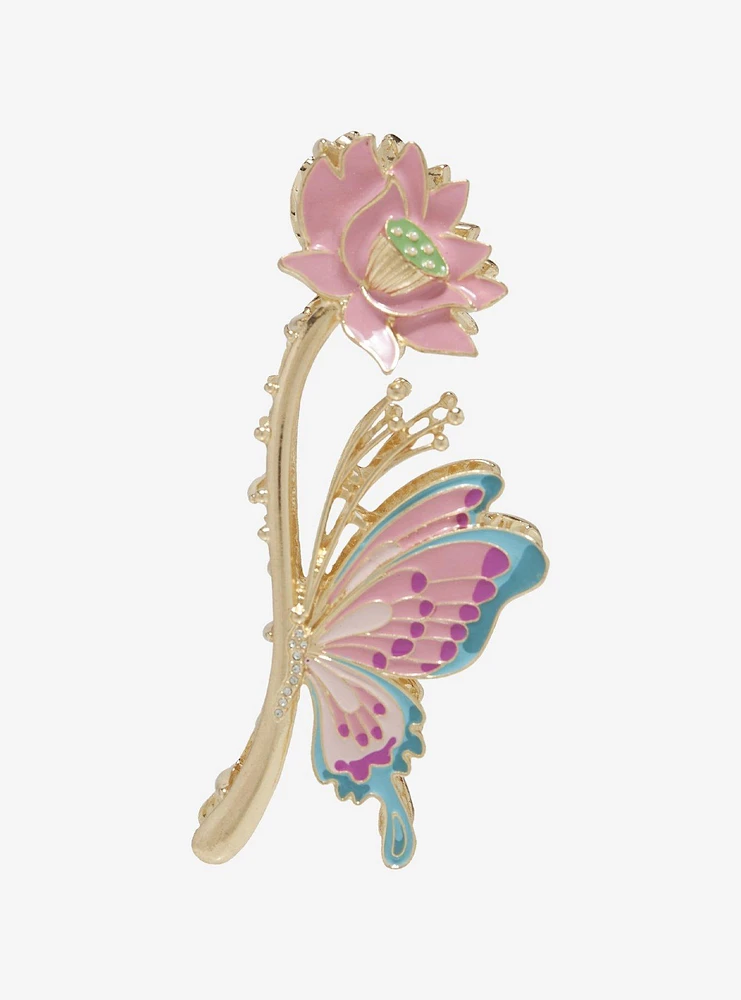 Thorn & Fable Butterfly Flower Claw Hair Clip