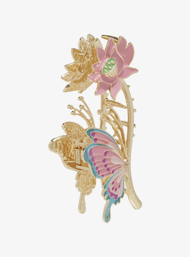 Thorn & Fable Butterfly Flower Claw Hair Clip