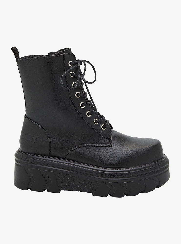 Koi Black Stomper Platform Combat Boots