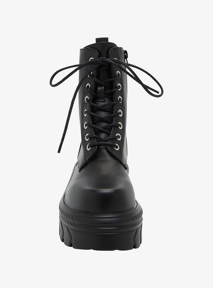 Koi Black Stomper Platform Combat Boots