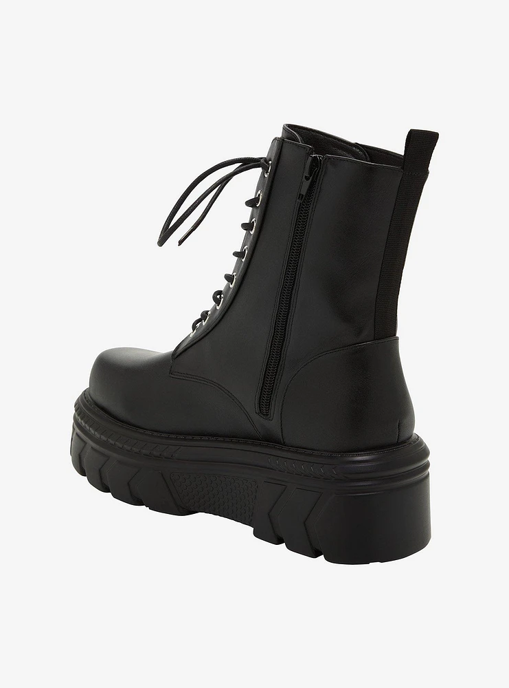 Koi Black Stomper Platform Combat Boots