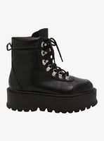 Koi Black Matric Platform Combat Boots