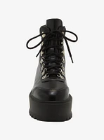 Koi Black Matric Platform Combat Boots