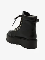 Koi Black Matric Platform Combat Boots