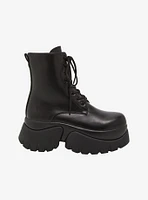 Koi Black Vilun Platform Combat Boots