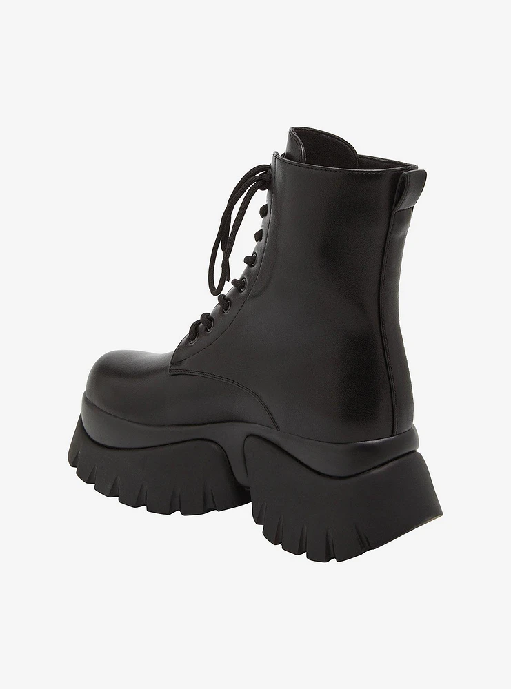 Koi Black Vilun Platform Combat Boots